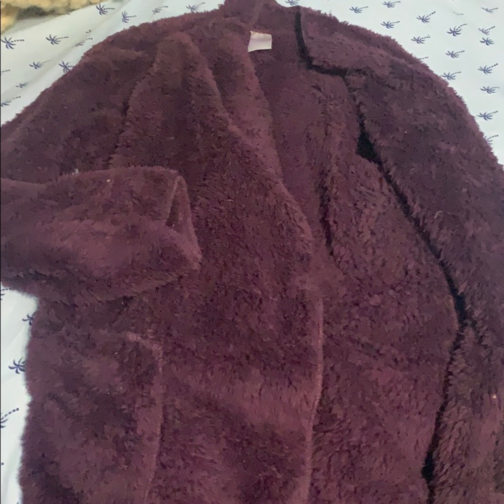 Purple cozy purple throw over